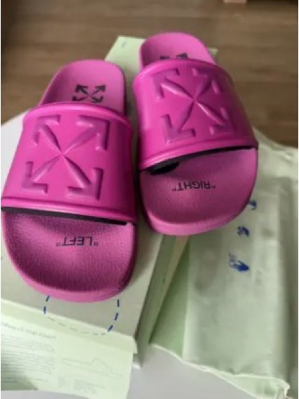 Off-White Hot Pink Slide Sandals
